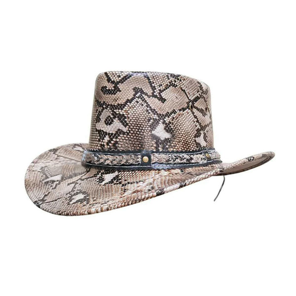 Python Skin Leather Western Cowboy Hat with Braided Band