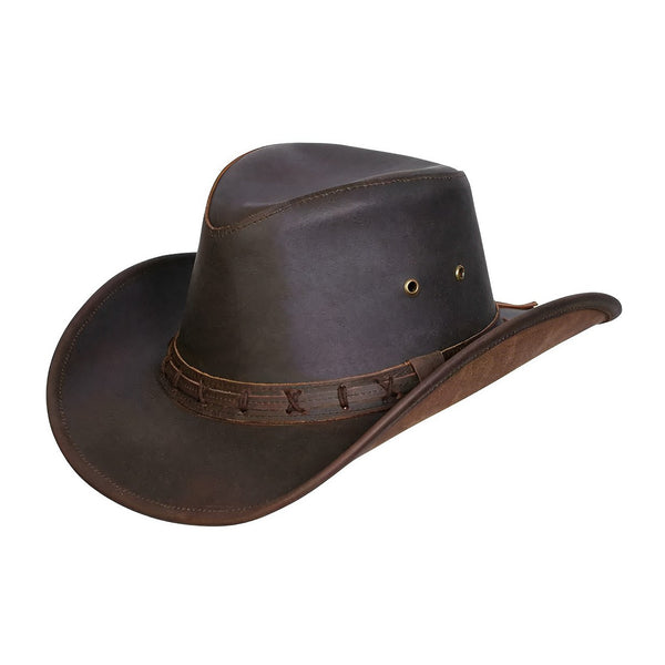 Leather High Sierra Australian Cowboy Hat in Brown
