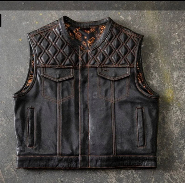 Leather Vest Black Leather Vest Denim Vest Leather Men Vest Biker vest Motorcycle Vest Men Motorcycle Gifts For Men Braided Vest