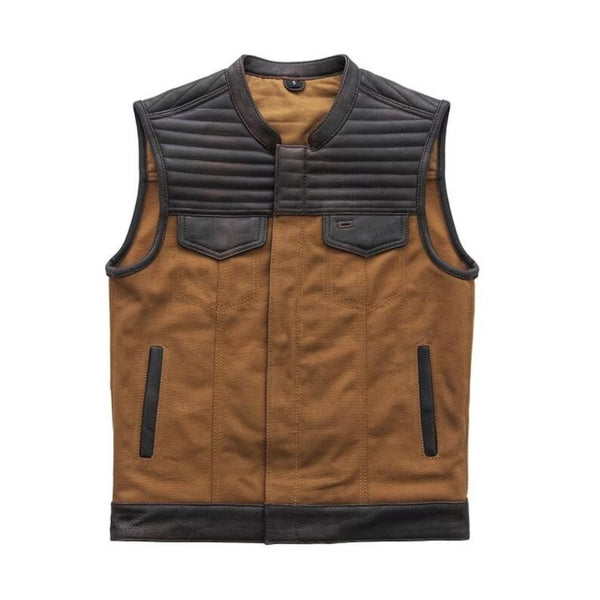 Leather Vest ,Mens Hunt Club Black Paisley Leather Build Denim Style Rider Motorcycle Leather Vest,Mens Vest