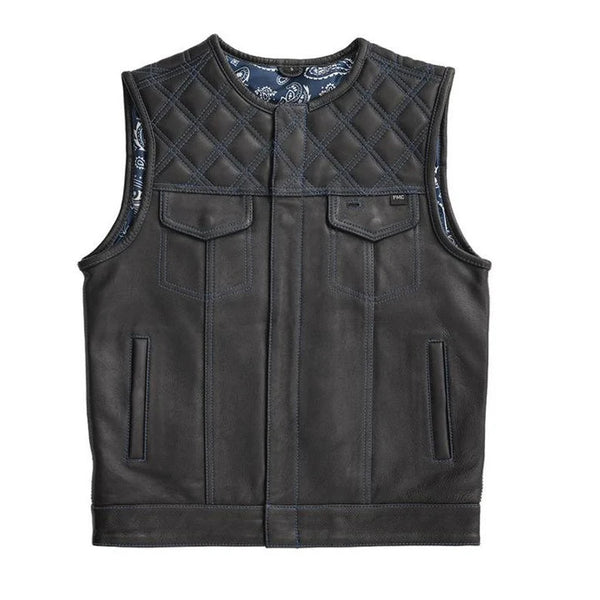 Hunt Club Son Of Anarchy Custom Builder Double Diamond Quilt Biker Leather Vest