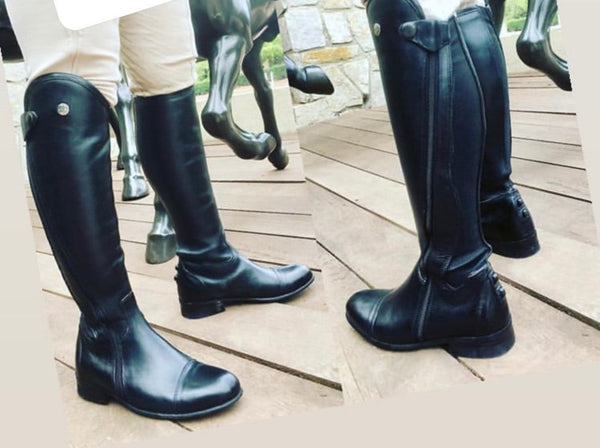 Black Knee High Riding Boots - Comfortable and Secure Fit for All-Day Riding. Custom Made Black Riding Shoes