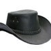 Cowboy Hat Outback Hat Unisex Western-Style Hat For Men Breaded Band Black Leather Hat For Women Gift For Him Gift For Her