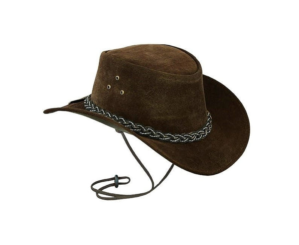Cowboy Hat Outback Hat Unisex Western-Style Hat For Men Chocolate Suede Hat For Women Gift For Him Gift For Her